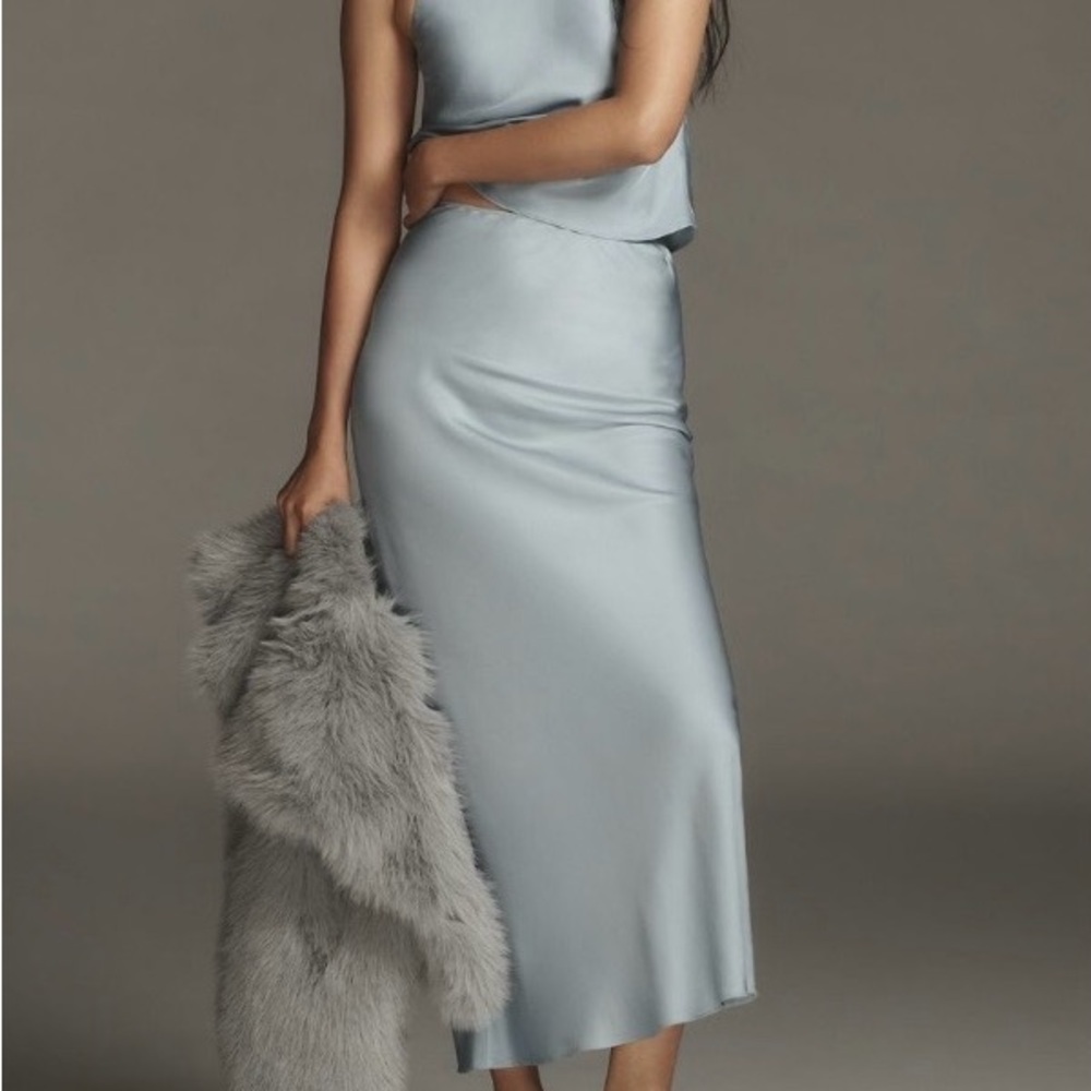Anthropologie Slate Blue Maxi Skirt
